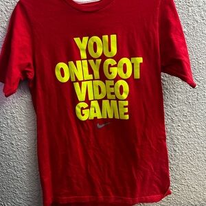 Nike Red Short Sleeve Tee with BOLD Yellow Graphic